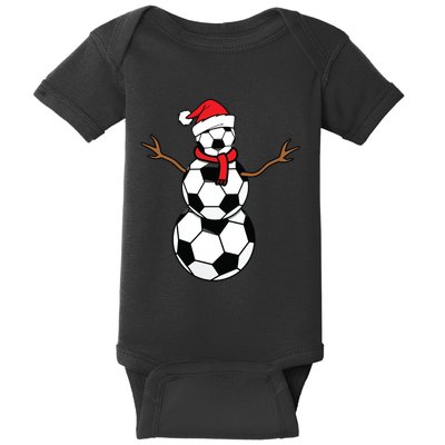 Funny Christmas Soccer Balls Santa Snowman Baby Bodysuit