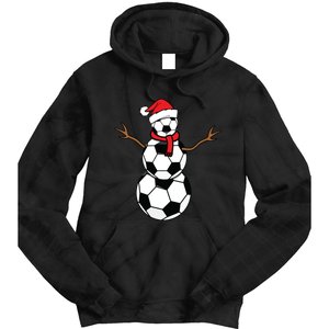 Funny Christmas Soccer Balls Santa Snowman Tie Dye Hoodie