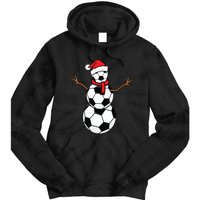 Funny Christmas Soccer Balls Santa Snowman Tie Dye Hoodie