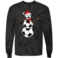 Funny Christmas Soccer Balls Santa Snowman Tie-Dye Long Sleeve Shirt