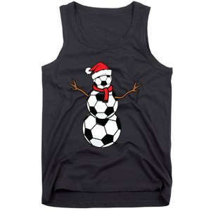 Funny Christmas Soccer Balls Santa Snowman Tank Top