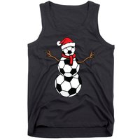 Funny Christmas Soccer Balls Santa Snowman Tank Top