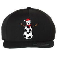 Funny Christmas Soccer Balls Santa Snowman Wool Snapback Cap