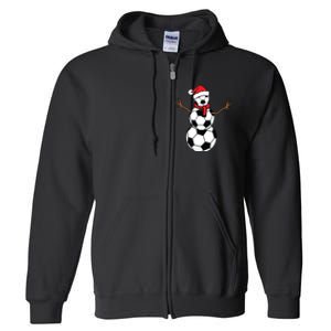 Funny Christmas Soccer Balls Santa Snowman Full Zip Hoodie