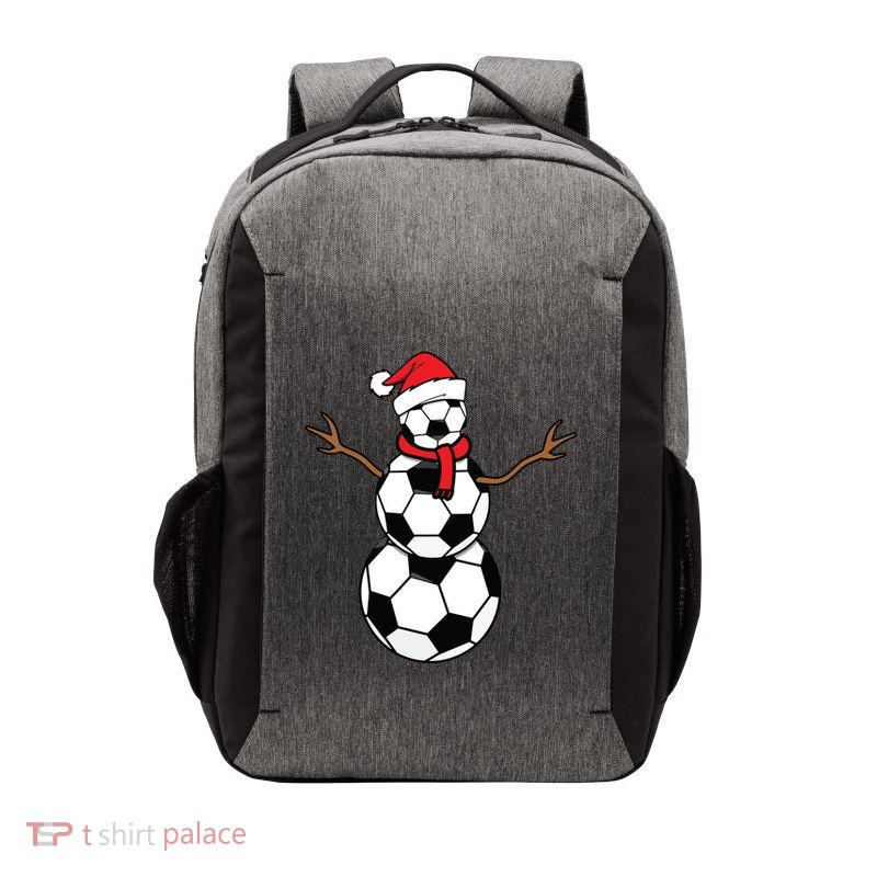 Funny Christmas Soccer Balls Santa Snowman Vector Backpack