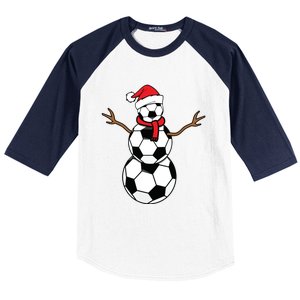 Funny Christmas Soccer Balls Santa Snowman Baseball Sleeve Shirt