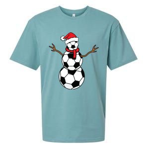 Funny Christmas Soccer Balls Santa Snowman Sueded Cloud Jersey T-Shirt