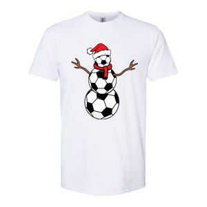 Funny Christmas Soccer Balls Santa Snowman Softstyle CVC T-Shirt