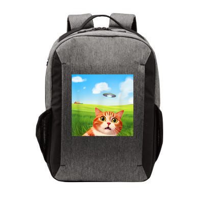 Funny Cat Selfie with UFO  Kitty Alien Encounter Vector Backpack