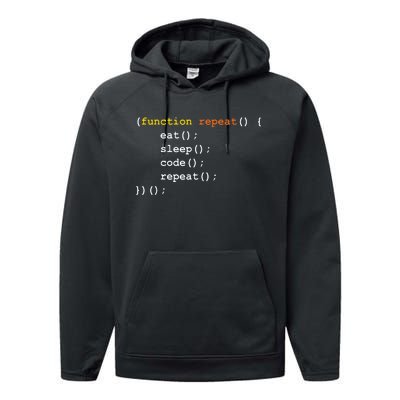 Funny Computer Science Programmer Eat Sleep Code Performance Fleece Hoodie