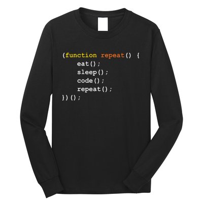 Funny Computer Science Programmer Eat Sleep Code Long Sleeve Shirt