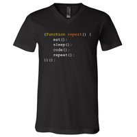 Funny Computer Science Programmer Eat Sleep Code V-Neck T-Shirt