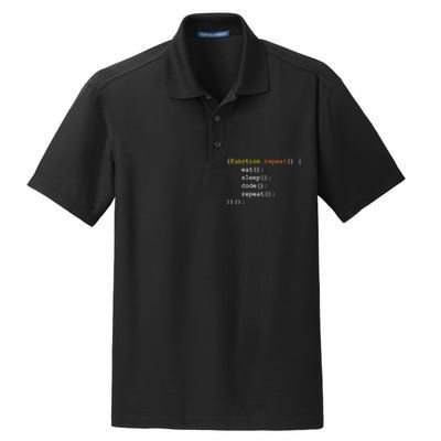 Funny Computer Science Programmer Eat Sleep Code Dry Zone Grid Polo