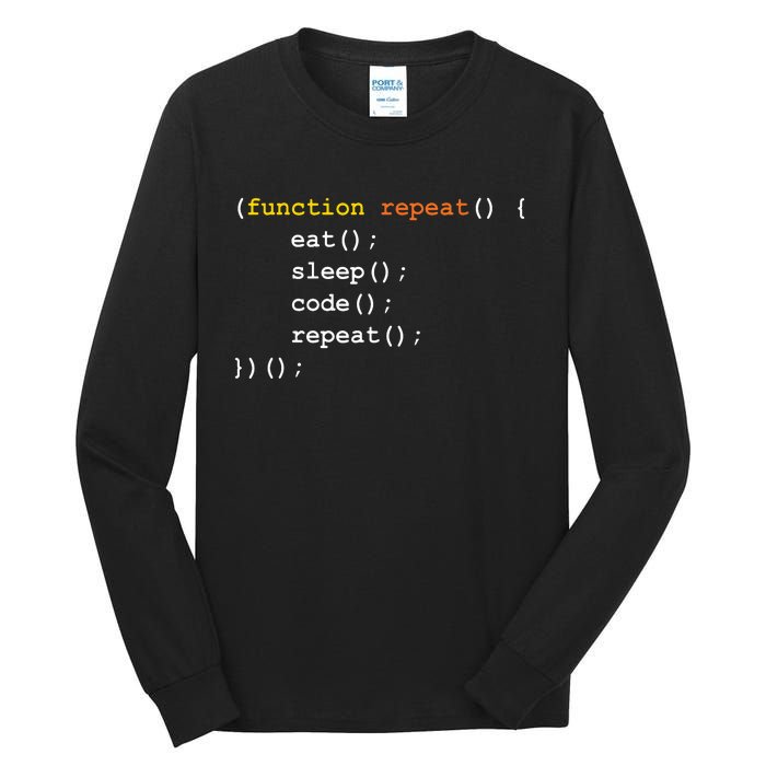 Funny Computer Science Programmer Eat Sleep Code Tall Long Sleeve T-Shirt