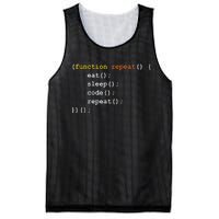 Funny Computer Science Programmer Eat Sleep Code Mesh Reversible Basketball Jersey Tank