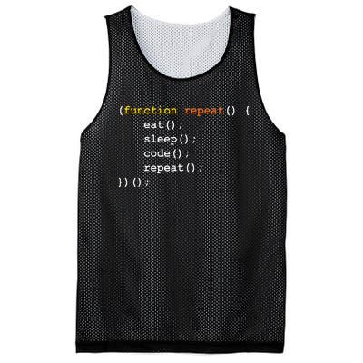 Funny Computer Science Programmer Eat Sleep Code Mesh Reversible Basketball Jersey Tank