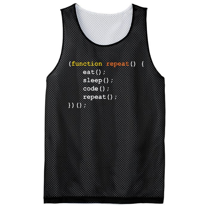 Funny Computer Science Programmer Eat Sleep Code Mesh Reversible Basketball Jersey Tank