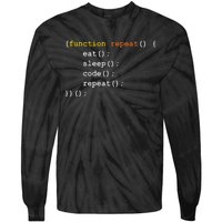 Funny Computer Science Programmer Eat Sleep Code Tie-Dye Long Sleeve Shirt