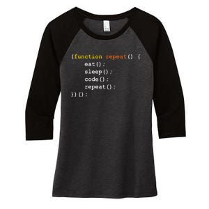 Funny Computer Science Programmer Eat Sleep Code Women's Tri-Blend 3/4-Sleeve Raglan Shirt