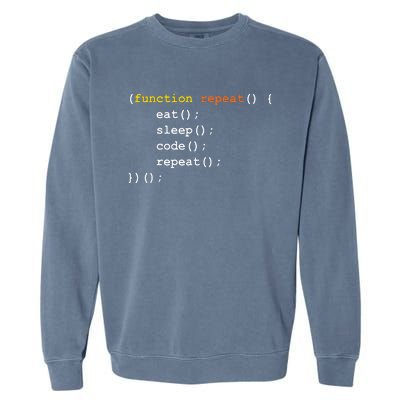 Funny Computer Science Programmer Eat Sleep Code Garment-Dyed Sweatshirt