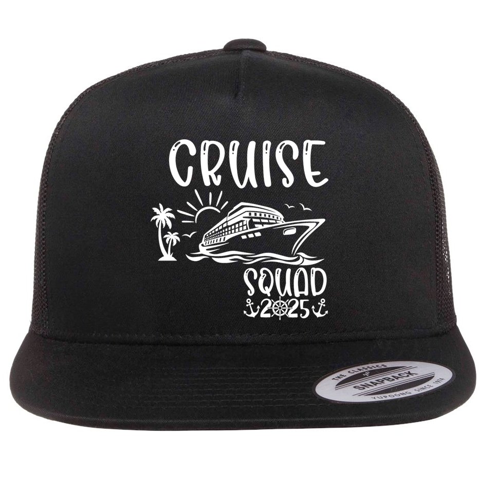 Funny Cruise Squad 2025 Family Matching Holiday Cruise 2025 Family Vacation Flat Bill Trucker Hat