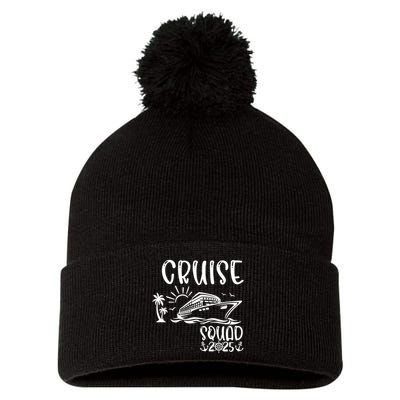 Funny Cruise Squad 2025 Family Matching Holiday Cruise 2025 Family Vacation Pom Pom 12in Knit Beanie