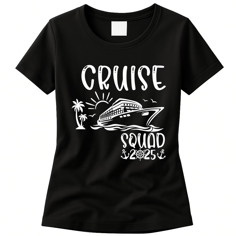 Funny Cruise Squad 2025 Family Matching Holiday Cruise 2025 Family Vacation Womens T-Shirt