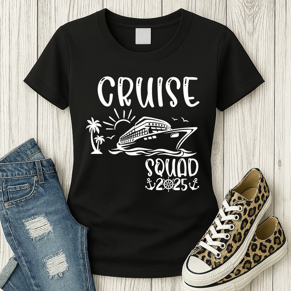 Funny Cruise Squad 2025 Family Matching Holiday Cruise 2025 Family Vacation Womens T-Shirt