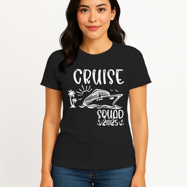 Funny Cruise Squad 2025 Family Matching Holiday Cruise 2025 Family Vacation Womens T-Shirt