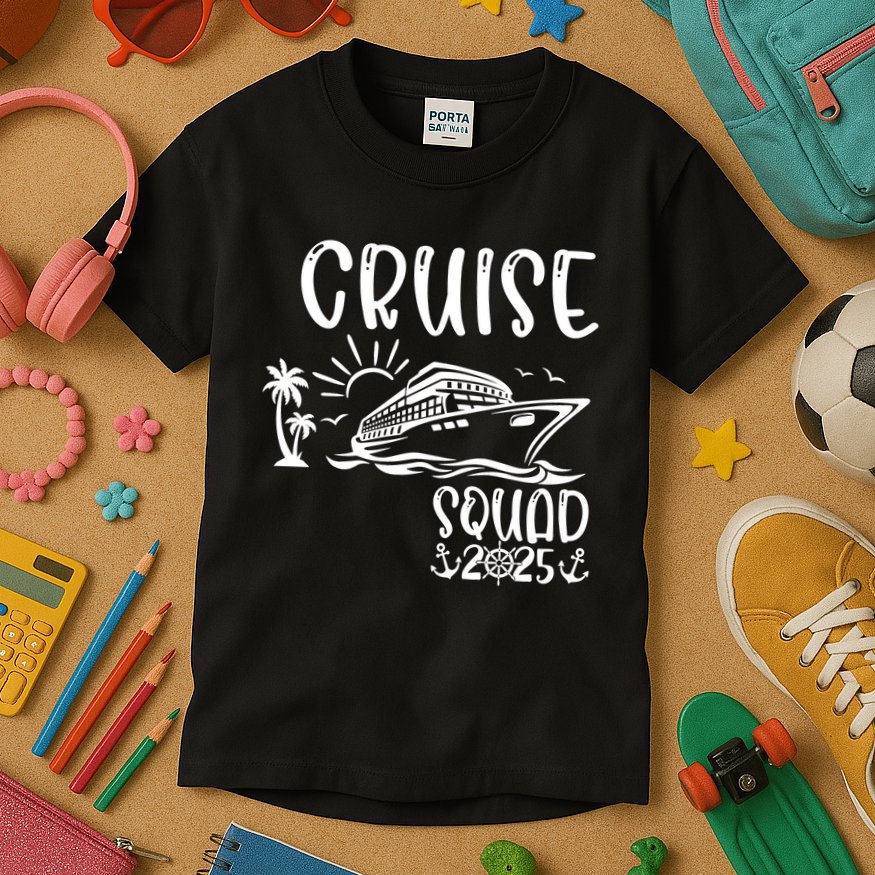 Funny Cruise Squad 2025 Family Matching Holiday Cruise 2025 Family Vacation Kids T-Shirt