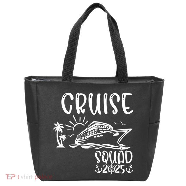 Funny Cruise Squad 2025 Family Matching Holiday Cruise 2025 Family Vacation Zip Tote Bag
