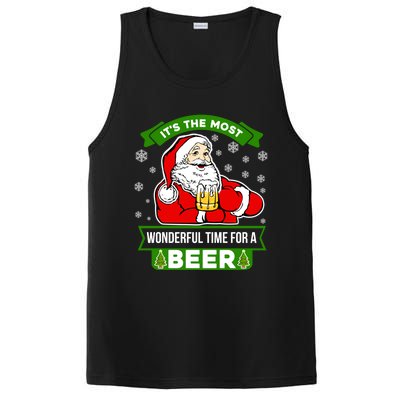 Funny Christmas Santa Claus Most Wonderful Time Beer Gift PosiCharge Competitor Tank