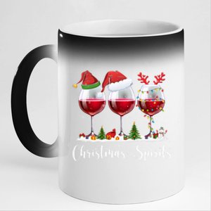 Funny Christmas Spirits Glasses Of Wine Xmas Ing Party Cool Gift 11oz Black Color Changing Mug