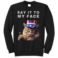 Funny Cat Say It To My Face Kamala Harris Sweatshirt