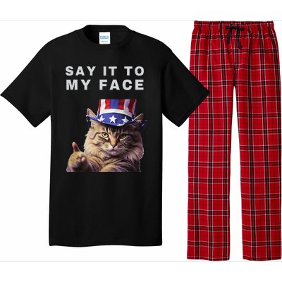 Funny Cat Say It To My Face Kamala Harris Pajama Set