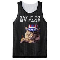 Funny Cat Say It To My Face Kamala Harris Mesh Reversible Basketball Jersey Tank