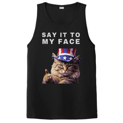 Funny Cat Say It To My Face Kamala Harris PosiCharge Competitor Tank