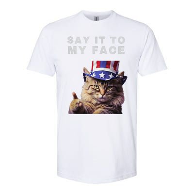 Funny Cat Say It To My Face Kamala Harris Softstyle CVC T-Shirt