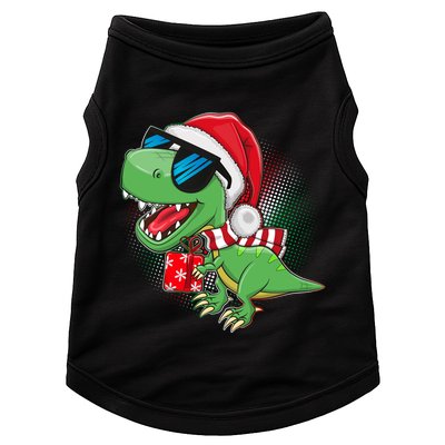 Funny Christmas Santa Trex Dinosaur Doggie Tank