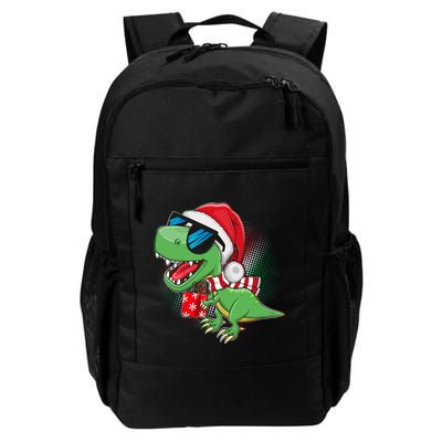 Funny Christmas Santa Trex Dinosaur Daily Commute Backpack