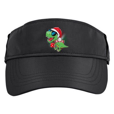Funny Christmas Santa Trex Dinosaur Adult Drive Performance Visor