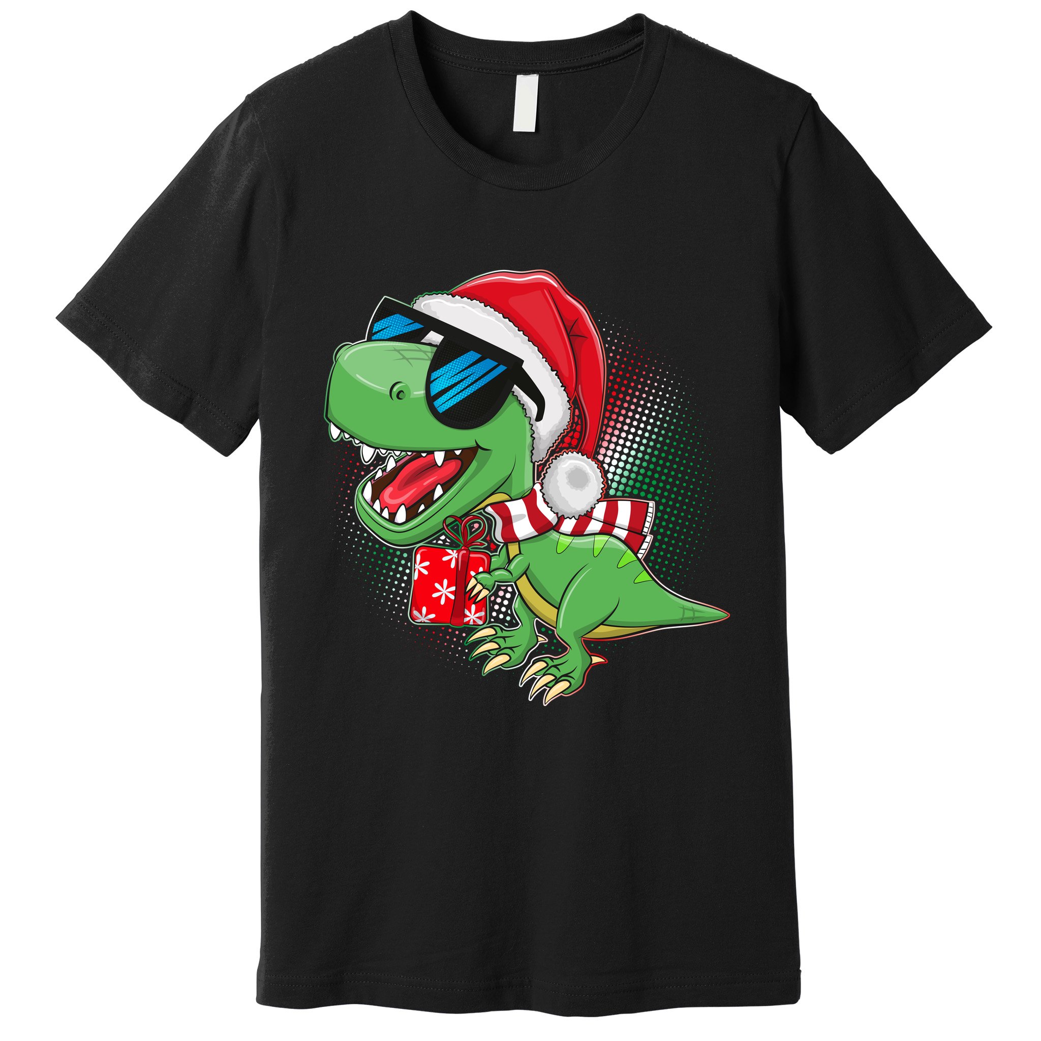 Funny Christmas Santa Trex Dinosaur Premium T-Shirt