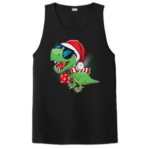 Funny Christmas Santa Trex Dinosaur PosiCharge Competitor Tank