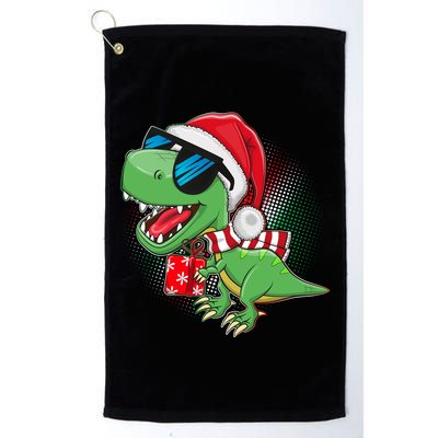 Funny Christmas Santa Trex Dinosaur Golf Towel
