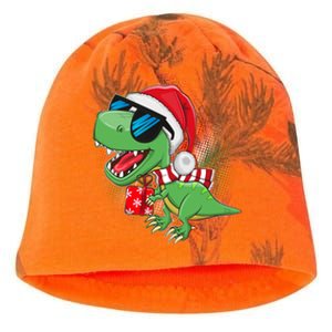 Funny Christmas Santa Trex Dinosaur Kati - Camo Knit Beanie