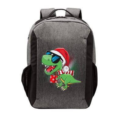 Funny Christmas Santa Trex Dinosaur Vector Backpack