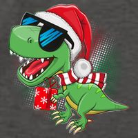 Funny Christmas Santa Trex Dinosaur Vector Backpack