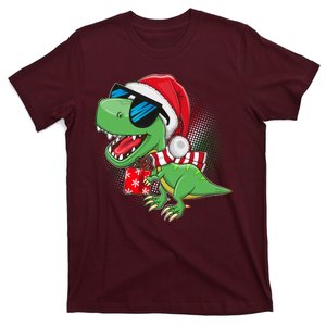 Funny Christmas Santa Trex Dinosaur T-Shirt