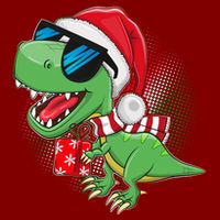 Funny Christmas Santa Trex Dinosaur Beanie