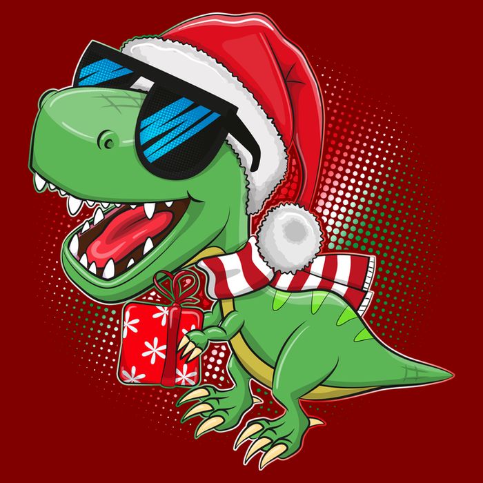 Funny Christmas Santa Trex Dinosaur Beanie